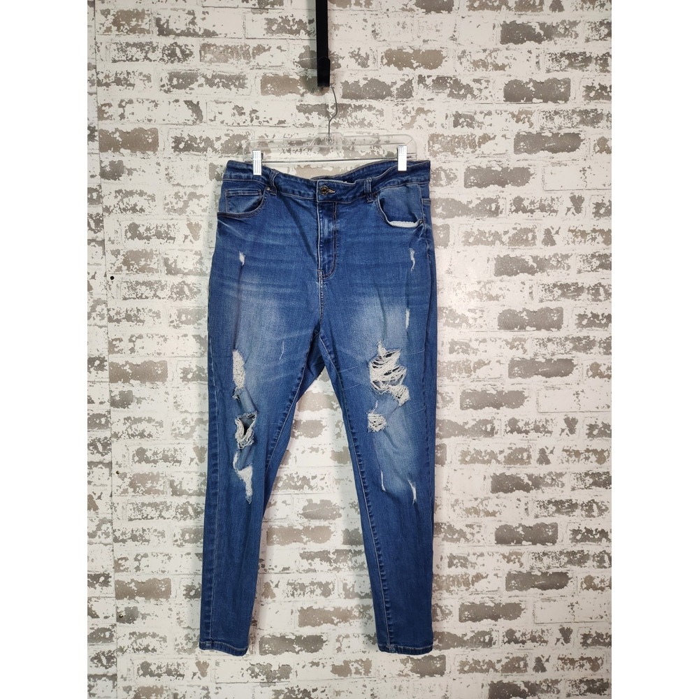 Distressed Jeans Plus Size 20 Blue Denim Indie Grunge Streetwear